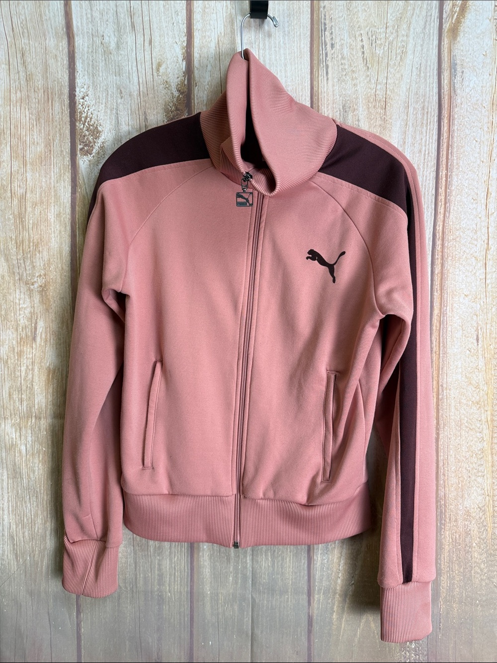 PUMA  Pink/Maroon High Neck Track Jacket Size Medium